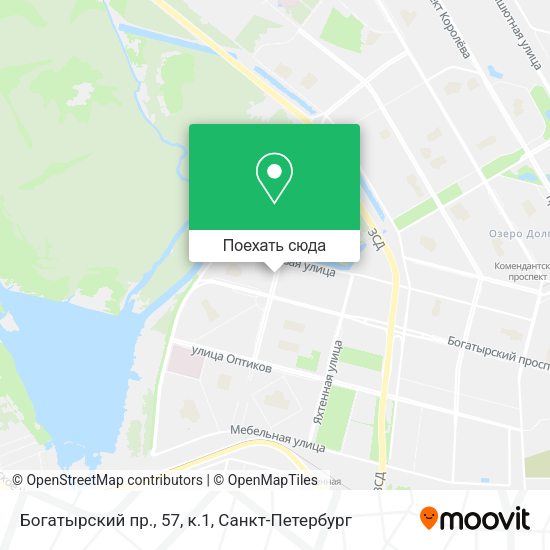 Карта Богатырский пр., 57, к.1