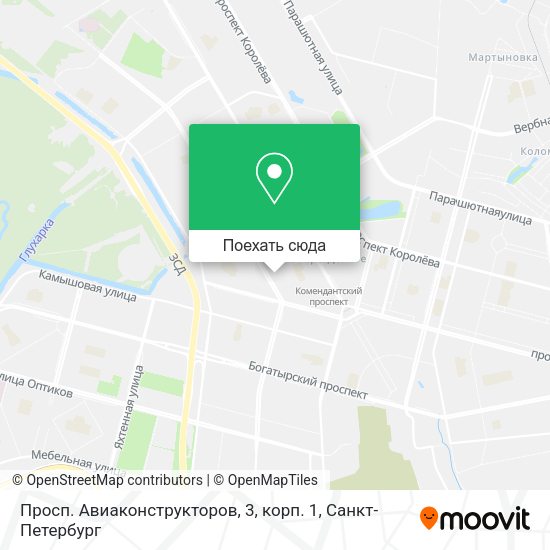 Карта Просп. Авиаконструкторов, 3, корп. 1