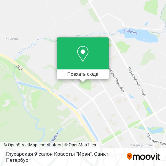 Карта Глухарская 9 салон Красоты "Ирэн"