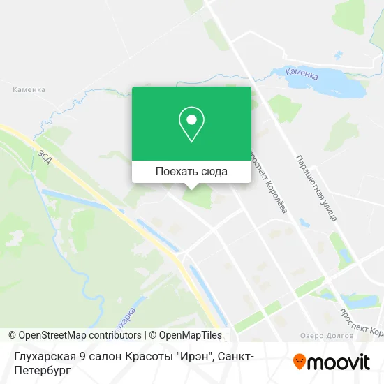 Карта Глухарская 9 салон Красоты "Ирэн"