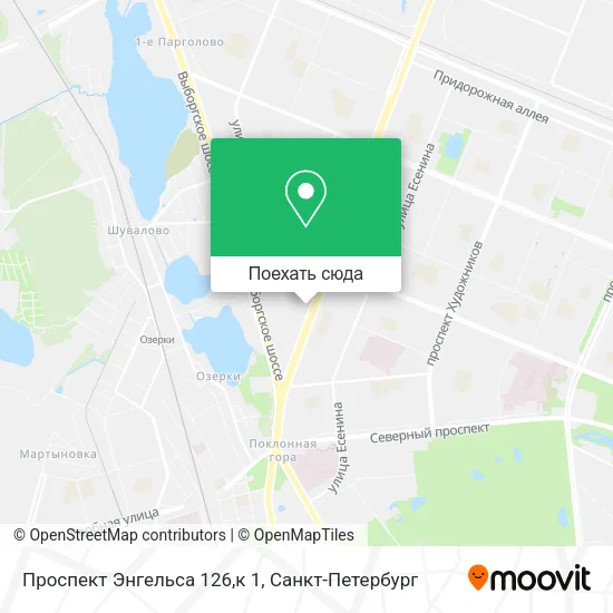 Карта Проспект Энгельса 126,к 1