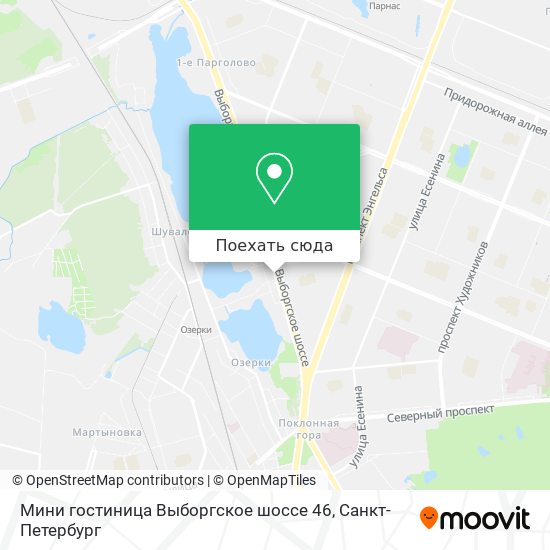 Карта Мини гостиница Выборгское шоссе 46