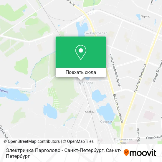 Карта Электричка Парголово - Санкт-Петербург
