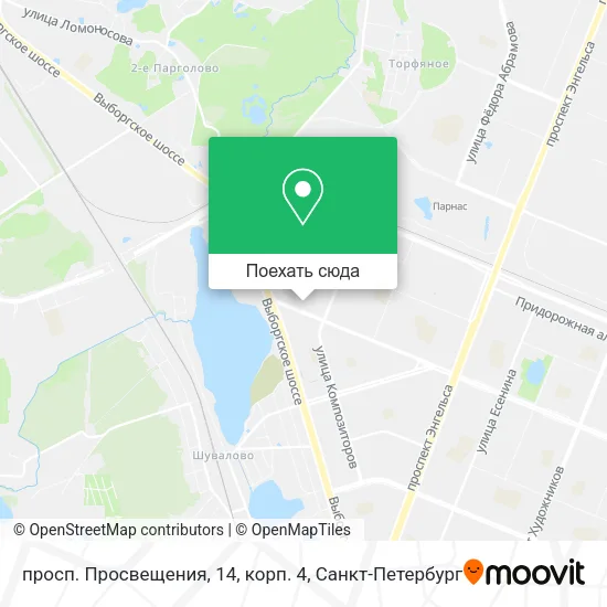 Карта просп. Просвещения, 14, корп. 4