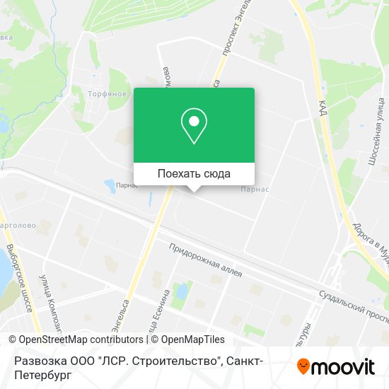 Карта Развозка ООО "ЛСР. Строительство"