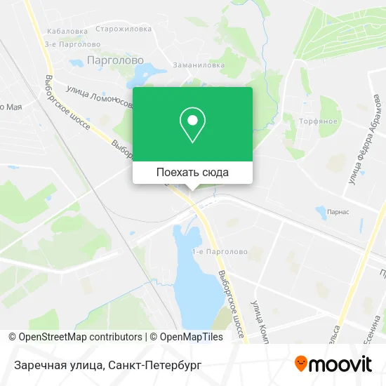 Карта Заречная улица
