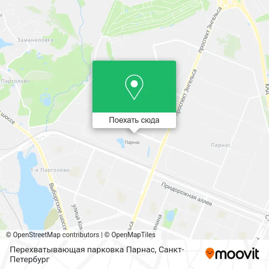 Карта Перехватывающая парковка Парнас
