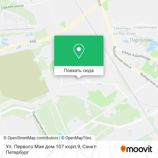 Карта Ул. Первого Мая дом 107 корп.9