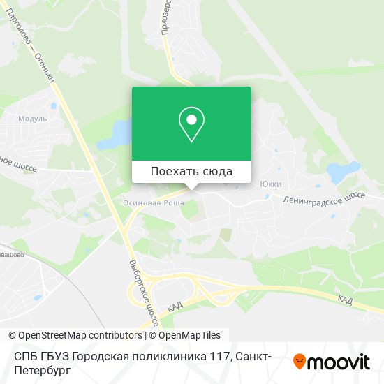 Карта СПБ ГБУЗ Городская поликлиника 117