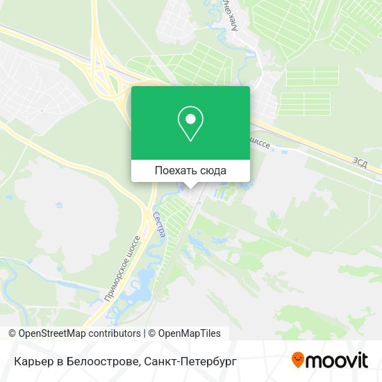 Карта Карьер в Белоострове