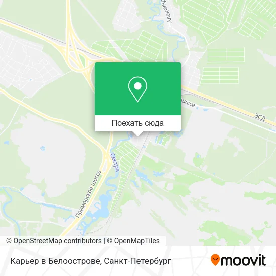 Карта Карьер в Белоострове