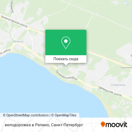 Карта велодорожка в Репино