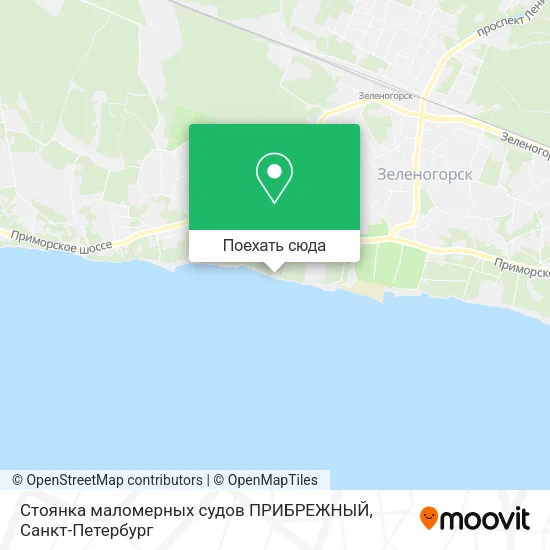 Карта Стоянка маломерных судов ПРИБРЕЖНЫЙ
