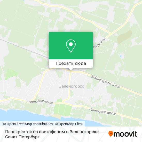 Карта Перекрёсток со светофором в Зеленогорске
