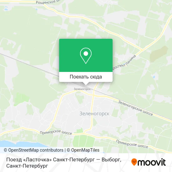 Карта Поезд «Ласточка» Санкт-Петербург — Выборг