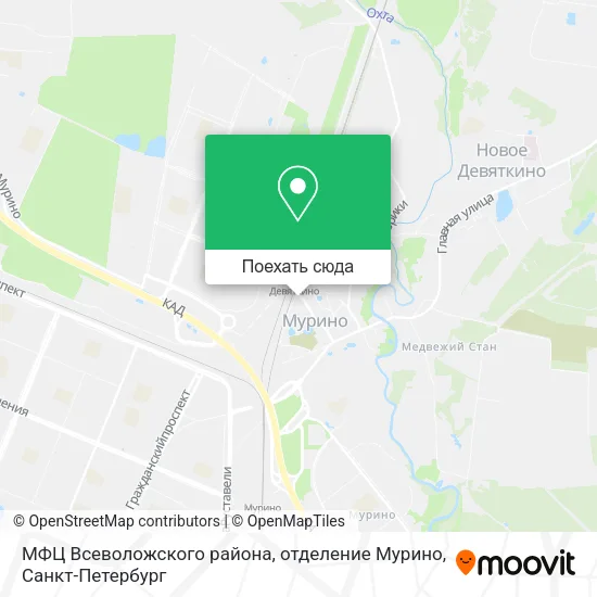 Карта МФЦ Всеволожского района, отделение Мурино