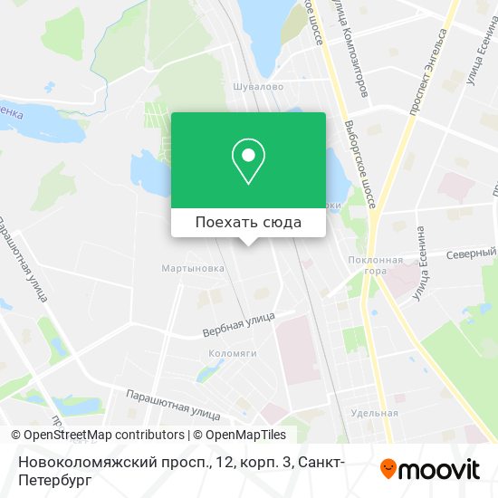 Карта Новоколомяжский просп., 12, корп. 3