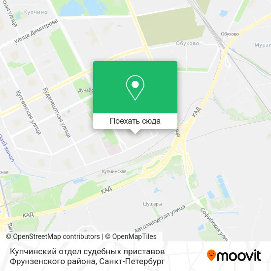 Карта Купчинский отдел судебных приставов Фрунзенского района