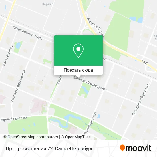 Карта Пр. Просвещения 72