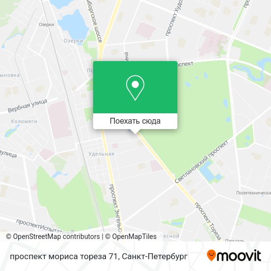 Карта проспект мориса тореза 71