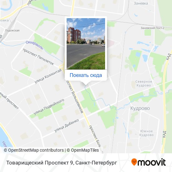 Карта Товарищеский Проспект 9