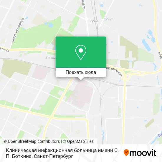 Карта Клиническая инфекционная больница имени С. П. Боткина
