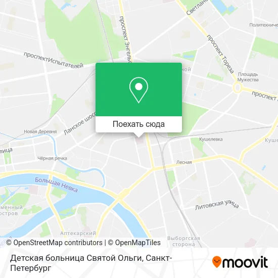 Карта Детская больница Святой Ольги