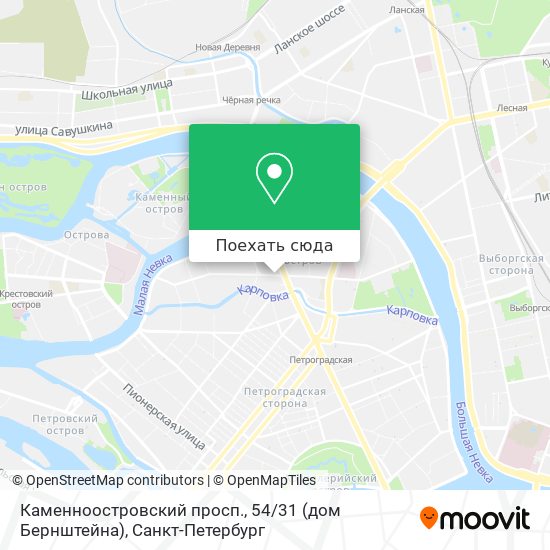 Карта Каменноостровский просп., 54 / 31 (дом Бернштейна)