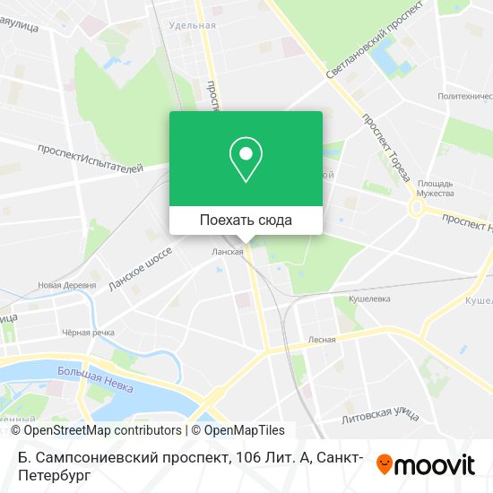 Карта Б. Сампсониевский проспект, 106 Лит. А