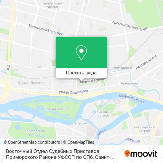 Карта Восточный Отдел Судебных Приставов Приморского Района УФССП по СПб