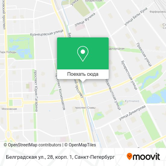 Карта Белградская ул., 28, корп. 1