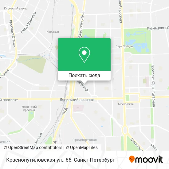 Карта Краснопутиловская ул., 66