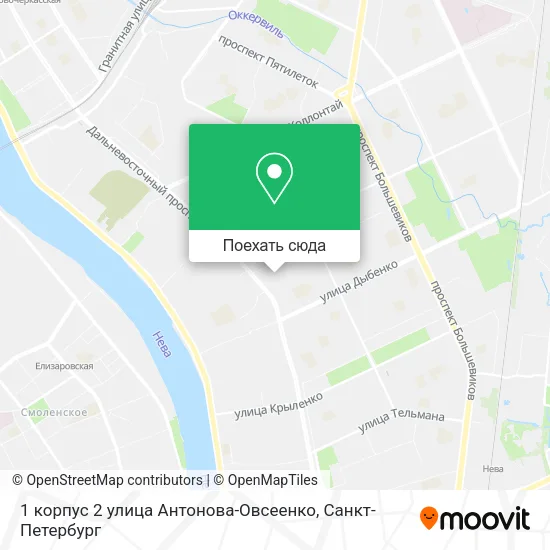 Карта 1 корпус 2 улица Антонова-Овсеенко