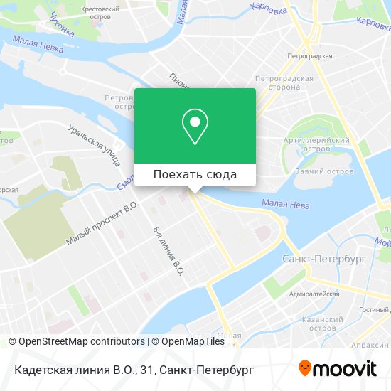 Карта Кадетская линия В.О., 31