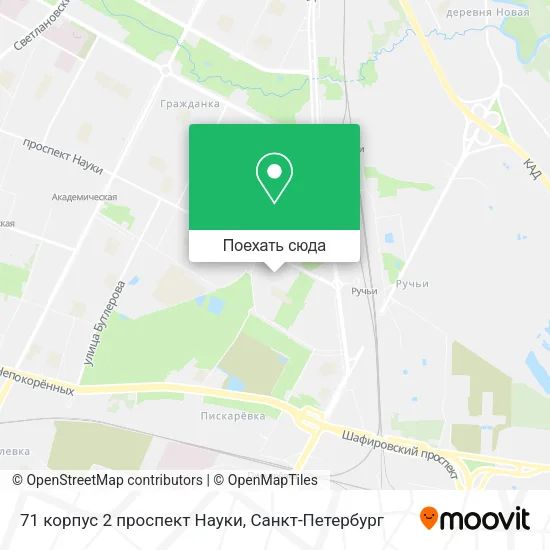 Карта 71 корпус 2 проспект Науки