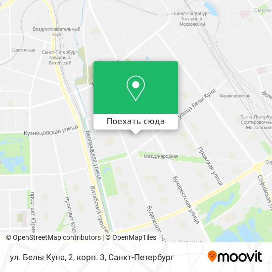 Карта ул. Белы Куна, 2, корп. 3