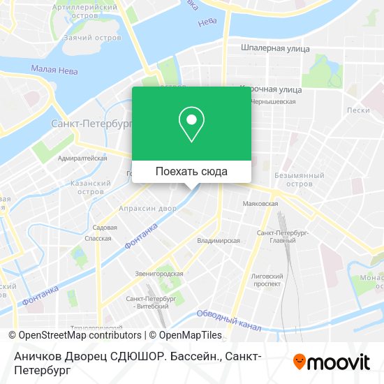 Карта Аничков Дворец СДЮШОР. Бассейн.