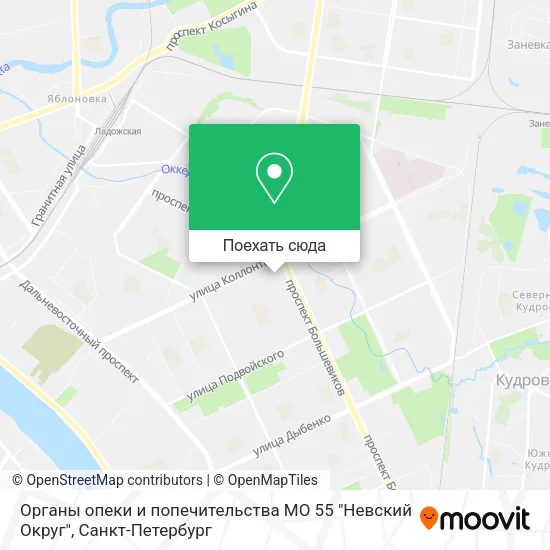 Карта Органы опеки и попечительства МО 55 "Невский Округ"