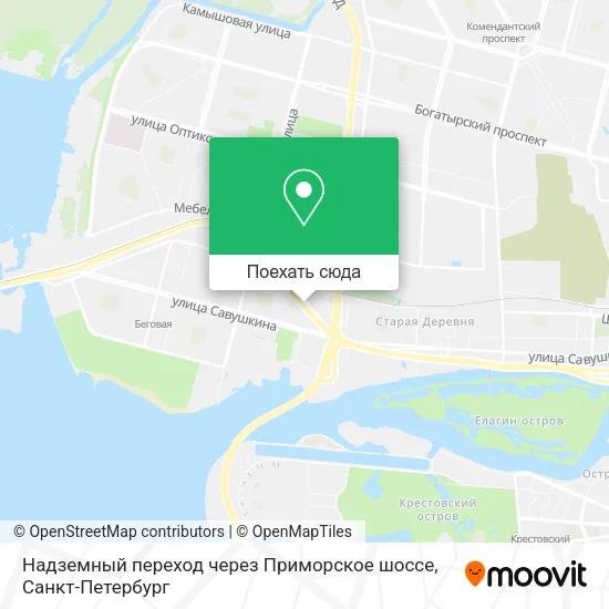 Карта Надземный переход через Приморское шоссе