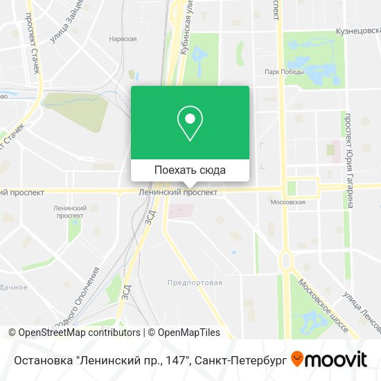 Карта Остановка "Ленинский пр., 147"