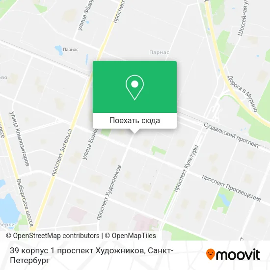 Карта 39 корпус 1 проспект Художников