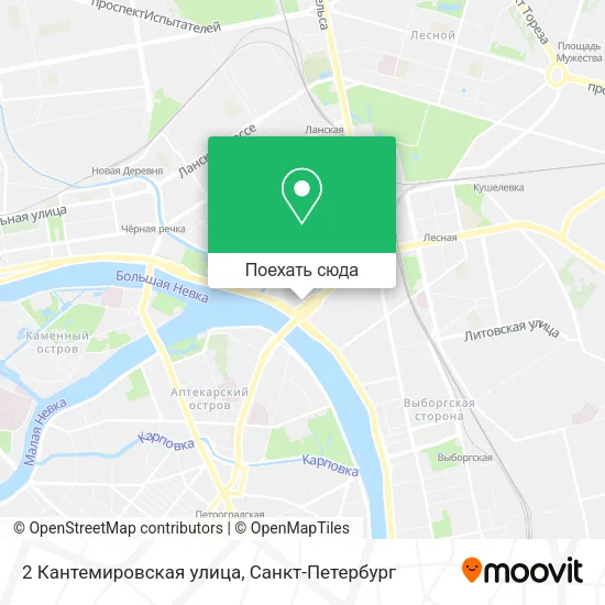 Карта 2 Кантемировская улица