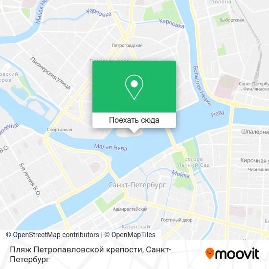 Карта Пляж Петропавловской крепости