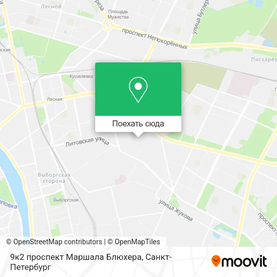 Карта 9к2 проспект Маршала Блюхера