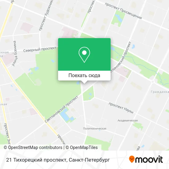 Карта 21 Тихорецкий проспект
