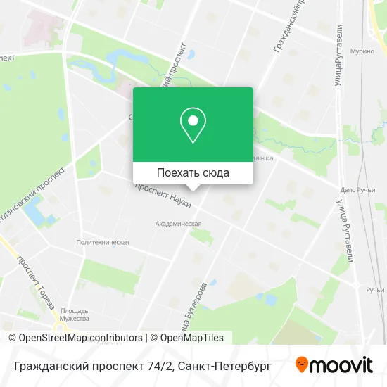 Карта Гражданский проспект 74/2