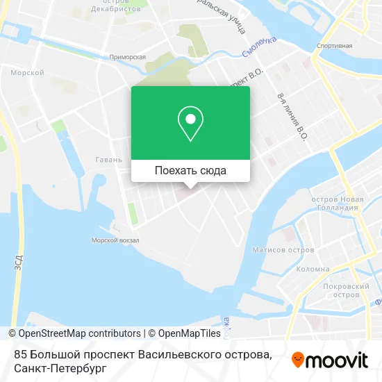 Карта 85 Большой проспект Васильевского острова