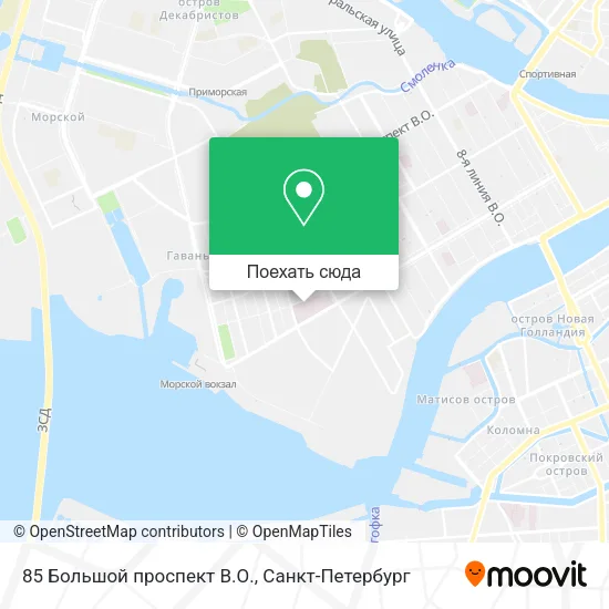 Карта 85 Большой проспект В.О.