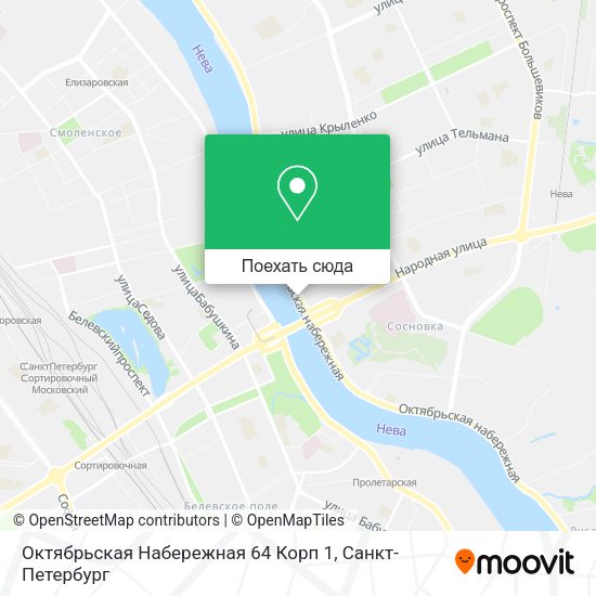 Карта Октябрьская Набережная 64 Корп 1