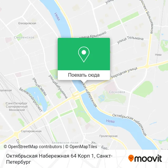 Карта Октябрьская Набережная 64 Корп 1